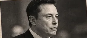 AI-generated editorial illustration accompanying Elon Musk's excerpt; not a photograph of the cited event