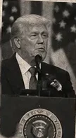AI-generated editorial illustration accompanying Donald Trump's excerpt; not a photograph of the cited event